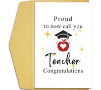 Qiliji Teacher Graduation Card, Teaching School Grad Card, New Teacher's College Graduate Card, Congratulations On Becoming A Teacher, Proud To Now Call You Teacher
