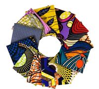 Qililandiy 12 Pieces African Ankara Wax Random Print Fabric for Sewing Craft Projects and Patch Work DIY (50 x 40 cm/ 19.5 x 15.7 Inches)