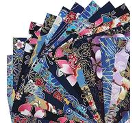 Qililandiy 20PCS Cotton Fabric 10 Different Patterns Japanese Style Fabric for Crafts Sewing Quilting Patchwork Face Protection 15cm Square