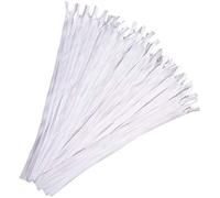 Qililandiy 25pcs White Nylon Invisible Zippers for Sewing Craft, Dresses, Skirts, Pillows 40cm (White)