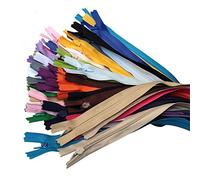 Qililandiy 40pcs Mixed Colors Nylon Invisible Zippers for Sewing Craft, Dresses, Skirts, Pillows 50cm Long 20 Colors