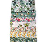 Qililandiy 7pcs Cotton Fat Quarter Fabric Bundles Printed Floral Flower Leaf Quilting Patchwork DIY Crafts 18x22Inch
