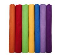 Qililandiy 7pcs Rainbow Colours Fat Quarter 100% Cotton Fabric for Sewing Crafting Patchwork Quilting 18x22Inches