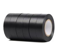 QILIMA Black Electrical Tape 19MM x 20M Pack of 6-Strong Self-Adhesive PVC Insulation Tape for Insulating, Repairing and Protecting Electrical Wires