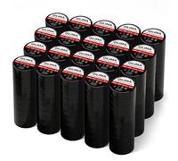QILIMA Black Electrical Tape 200-Pack, 19mm x 20m Heavy Duty PVC Insulation Tape Bulk, Flame Retardant & Weatherproof Waterproof Electrician Tape for Commercial Wire Cable Splicing