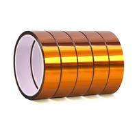 QILIMA High Temperature Heat Resistant Tape 25mm X 33m Polyimide High Resistant Tape Heat Proof Tape Suitable for Masking,Soldering,Electrical, 5 Rolls,Total 165m