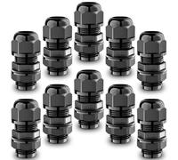 QILIPSU 10pcs M12L Extended Thread Cable Gland Waterproof IP68 Nylon Strain Relief Cord Grip Cable Pass Through Connector Wire Grommet