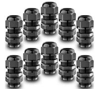 QILIPSU 10pcs M16L Long Thread Cable Gland Waterproof IP68 Nylon Strain Relief Cord Grip Cable Pass Through Wire Connector