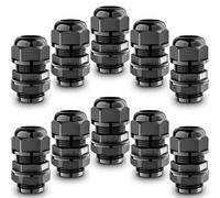 QILIPSU 10pcs M20SL Extended Thread Cable Gland Waterproof IP68 Nylon Strain Relief Cord Grip Cable Pass Through Connector Wire Grommet