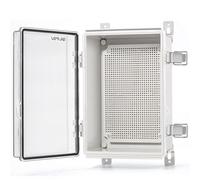 QILIPSU Outdoor WiFi Enclosure, 11.4"x7.5"x5.5" Waterproof Electrical Junction Box IP67 Weatherproof Plastic Clear Hinged Cover for Electronic Network Project