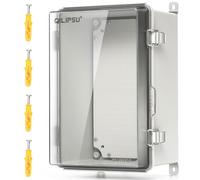 QILIPSU UL94-V0 Outdoor Electrical Box 11.8"x7.9"x6.7" Waterproof Junction Box Weatherproof PC/ABS Alloy Plastic IP66 Project Electric Enclosure Clear Hinged Door