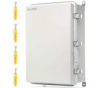QILIPSU UL94-V0 Outdoor Electrical Box 24.2"x16.4"x9.1" Waterproof Junction Box Weatherproof PC/ABS Alloy Plastic IP66 Project Electric Enclosure Grey Hinged Door