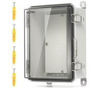 QILIPSU UL94-V0 Outdoor Electrical Box 8.3"x6.3"x3.9" Waterproof Junction Box Weatherproof PC/ABS Alloy Plastic IP66 Project Electric Enclosure Clear Hinged Door