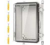 QILIPSU UL94-V0 Outdoor WiFi Enclosure 13.8"x9.9"x5.9" Waterproof Electrical Junction Box PC/ABS Alloy Plastic Clear Hinged Door IP66 Weatherproof for Project Solar Network Router Pump Control