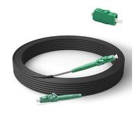 Qilnyeh 5m LC/APC to LC/APC Shielded Fiber Optic Cable, Outdoor 9/125um Singlemode Fiber Optic Cable with LC APC Simplex Singlemode Fiber Adapter