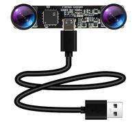 QILOVE 1200P Global Shutter USB Camera | High-Speed 120fps 3D VR Stereo Dual Lens | Wide-Angle No-Distortion Sync Camera for Robotics, Face Recognition & Industrial Applications