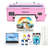 Qilpho A3 1390 DTF Bundles, T-Shirt Printer with White Ink Circulation, DTF Printer Starter Kit for Home and Small Business, (Printer+Laptop+DTF Ink+Film+Software+Powder+DTF Cleaning Kit)