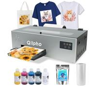 Qilpho DTF A4 Printer,DTF Transfer Printing Machine for DIY T-Shirts,L 805,with White Ink Circulation and Semi-Automatic Cleaning (Printer +Software+5x250ml Ink+1xRoll of Film)