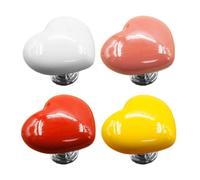 QILTON Love Heart-Shaped Toilet Button, Mix of White, Pink, Red, Yellow, Plastic, 5*3.8*4.2 cm / 1.97*1.50*1.65in, Bathroom, Indoor, Toilet Button