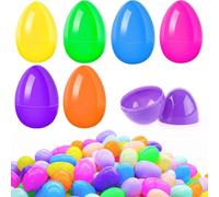 QILUCKY 60 Pieces Plastic Easter Eggs to Fill,2.36in/6cm Empty Easter Eggs,Easter Theme Party Favor,Plastic Eggs for Egg Hunt,6 Bright Colours Plastic Eggs for Fill Candies and Toys