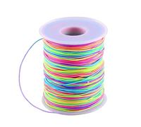 QILUCKY Elastic Cord,Rainbow Color Stretch String Cord for Beading, Jewelry, and Craft Making,Beading Cords Threads for DIY Jewelry Making,Bracelet, Necklace, Fabric Crafting String(1 mm / 100 m)