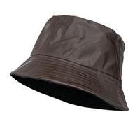 QILZO Waterproof Foldable Rain Hat Fisherman Hat for Men and Women Hat with Inner Lining Ideal for Hiking, Outdoor Sports, brown, 6 7/8
