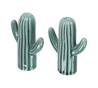 QIMACPLUS Salt & Pepper Shakers - Vintage Ceramic Salt & Pepper Shaker Set - Retro Farmhouse Home Decorative Jar Dispenser for Kitchen - Cactus Shaped (Set of 2)