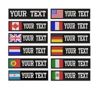 QIMAMADE 2PCS Customize Flag Patches Personalized Embroidery Name Tag Individual Tactical Military Badges for Caps Backpacks, Jackets, Vest, Uniforms or Dog Harness Hook Fastener or Iron on