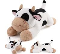QIMANGAL Large Stuffed Animals Weighted Cow Plush Cuddle Animal Pillow for Kids Girls Boys Plushies Animal Cute Soft Plush Toys Christmas Birthday Gift (22" 4.5 lbs)