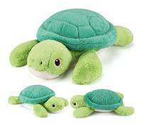QIMANGAL Stuffed Weighted Animals for Kids Adults Girls Cuddle Toys Giant Plushies Cute Green Turtle Plush with Soft Fur Kids Pillow for Christmas Birthday (22" 4.5 lbs)
