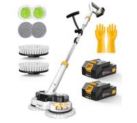 qimedo 800RPM Cordless Electric Mop M1, 6000mAh Battery Electric Power Scrubber & Mops for Floor Cleaning, Best Automatic Spin Mops with Smart Display,Rotating Mop with LED Light & Water Spray