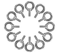 QIMEI-SHOP Eye Bolts M4 Ring Eye Bolts 304 Stainless Steel Lifting Eye Bolts M4 x 10 Male Thread Screw for Fasteners Lifting Equipment 12 Pcs