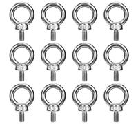 QIMEI-SHOP Eye Bolts M6 Ring Eye Bolts 304 Stainless Steel Lifting Eye Bolts M6x11 Male Thread Screw for Fasteners Lifting Equipment 12 Pcs