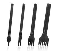 QIMEI-SHOP Leather Craft Hole Punches Tools 1/2/4/6 DIY Prong Steel Diamond Lacing Stitching Chisel Set Black 4mm