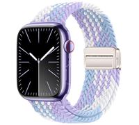 Qimela Sport Loop Compatible with Apple Watch Band 38mm 40mm 41mm 42mm 44mm 45mm 46mm 49mm for Women Men,Magnetic Strap Stretchy Braided Wristband for iWatch Series 11 10 9 8 7 6 5 4 SE Ultra 3 2 1