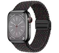 Qimela Sport Loop Compatible with Apple Watch Strap for 38mm 40mm 41mm 42mm 44mm 45mm 46mm 49mm Women Men Magnetic Band Stretchy Braided Bracelet for iWatch Series, Black Unity, 38mm/40mm/41mm/42mm