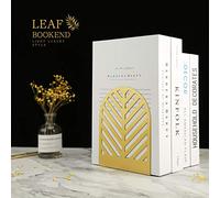 QiMing Leaf Bookends for Books,1 Pair Metal Book Holders for Office Shelves Adults & Kids Gift