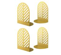 QiMing Leaf Bookends for Books,2 Pair Metal Book Holders for Office Shelves Adults & Kids Gift