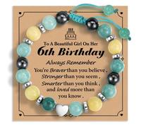 QIMIUTB Adjustable Nature Stone Heart Bracelet Birthday Gifts for age: 5-9 Year Old Daughter Daughter Big Sister Teen Girls Granddaughter Niece, Birthday Christmas Gifts for Boy, Nephew, Grandson-65