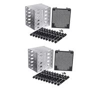 qimoi 2X 5.25 Inch to 5 x 3.5 Inch SATA HDD Cage Rack Hard Drive Disk Enclosure Disk Tray Adapter
