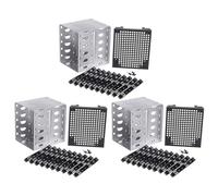 qimoi 3pcs 5.25 Inch to 5 x 3.5 Inch SATA HDD Cage Rack Hard Drive Disk Enclosure Disk Tray Adapter