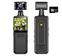 qimoi 4K Pocket Action Camera 4K HD Sports Camcorder Camera 180 Rotate Mini Wifi Camera with Waterproof Case Motion Camera 128G