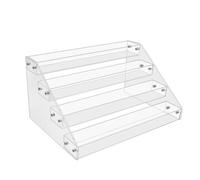 qimoi 4Tier Clear Acrylic CD Holder Cascading CD Storage Rack,DVD/CD Display Rack & Vinyl Record Storage Stand