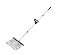qimoi Chicken Poop Scooper Sifter with Ergonomic Grip Adjustable Long Handle 15 Inch Large Chicken Coop Scoop Shovel Rake