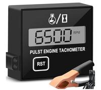 qimoi Digital Chainsaw Tachometer Small Engine Tachometer Digital Display Pulse Speedometer Motorcycle Electronic Tachometer