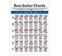 qimoi Electric Guitar Chord Chart 4 String Guitar Chord Fingering Diagram Exercise Diagram