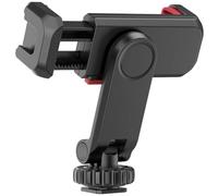 qimoi Expanded Mobile Phone Holder Clamp Phone Tripod Mount Mount Rotatable with Dual Cold Shoe Mounts for Smartphone Vlog