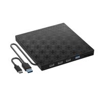 qimoi External DVD Drive USB 3.0 Type C USB C Portable DVD Player External CD-RW Drive Burner Reader for Laptops Desktop PC