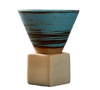 qimoi Japanese Retro Ceramic Coffee Cup - Rough Pottery Tea Cup, Latte Art Porcelain Mug, Suitable for Home & B