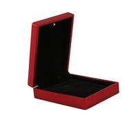 qimoi LED Lighted Necklace Box Rubber + Plush Pendant Case for Jewelry Display Wedding Valentine's Day Gift